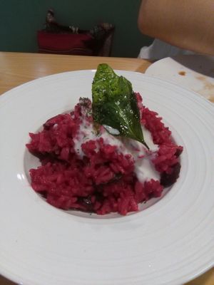 Beetroot risotto at Vega Vega - Cinco de Outubro in Macau