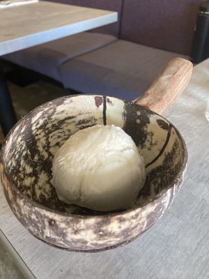 Coconut based vanilla ice cream at Plumeria in Encinitas