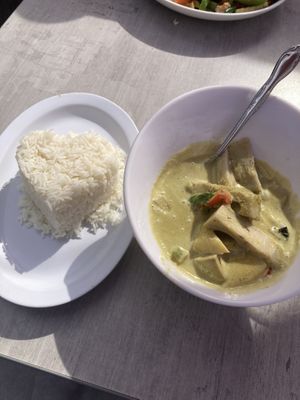 Green curry with bamboo hearts  #Veganuary at Plumeria in Encinitas