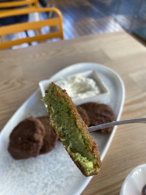 Falafel with vegan yogurt  at Mr.Dumpling in Istanbul