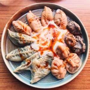 Vegan Dumplings with Almond Yoghurt at Mr.Dumpling in Istanbul