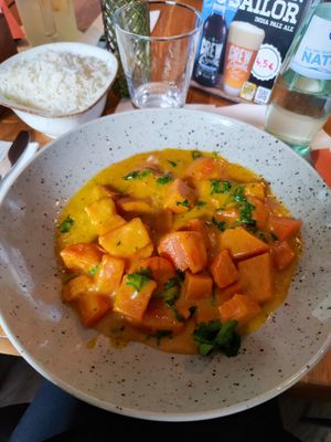 Sweetpotato curry at Treibhaus in Hannover