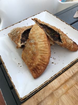 Vegan empanadas  at Cafe Berlin in San Juan