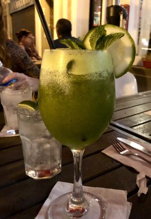 My most favorite zucchini mint lime healthy drink.  I get it every time! at Cafe Berlin in San Juan