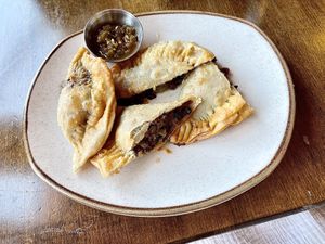 Vegan empanada  at Cafe Berlin in San Juan
