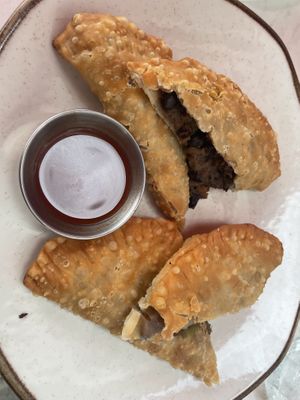Vegan empanadas   at Cafe Berlin in San Juan