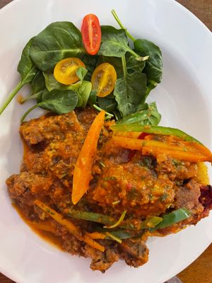 Vegan mofongo  at Cafe Berlin in San Juan