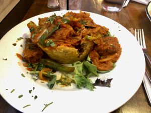 Vegan mofongo. HUGE entrée   at Cafe Berlin in San Juan