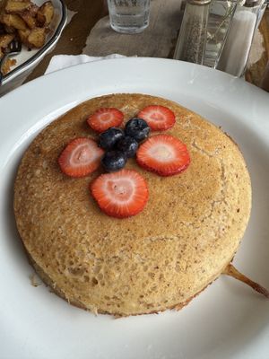 vegan & gluten free pancakes 😚  at Cafe Berlin in San Juan