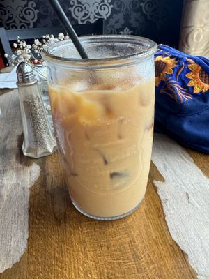 iced coffee w/ oat milk 😉  at Cafe Berlin in San Juan