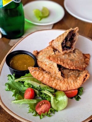 Empanadillas Veganas at Cafe Berlin in San Juan