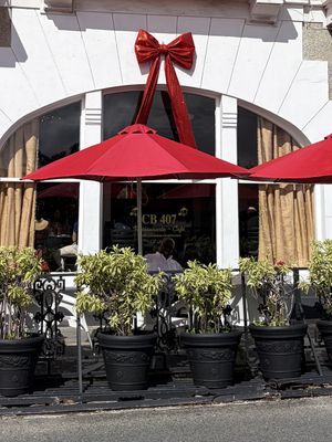View of the restaurant from the plaza    at Cafe Berlin in San Juan