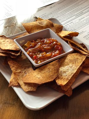 Malanga with mango salsa at Cafe Berlin in San Juan