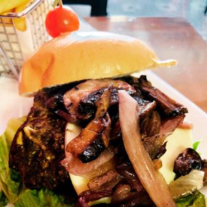 Vegan Burger at Cafe Berlin in San Juan