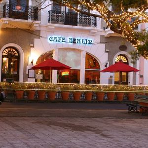 view from Plaza Colón at Cafe Berlin in San Juan