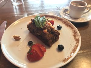 An amazing carrot cake! at Cafe Berlin in San Juan