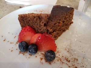 Vegan carrot cake at Cafe Berlin in San Juan