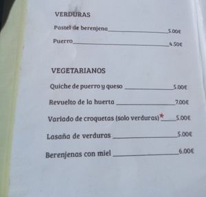 Vegetarian options at Mesón Rural Iptuci in Prado Del Rey