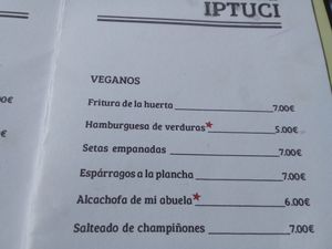 Vegan options at Mesón Rural Iptuci in Prado Del Rey