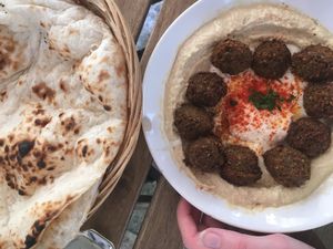 Hummus falafel  at Hummus Bar Vegetarian in Budapest