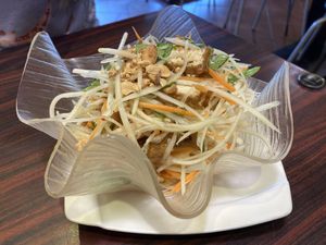 Papaya salad at Yuè Xiāng YǎngShēng SùShí 越鄉養生素食 in Taipei