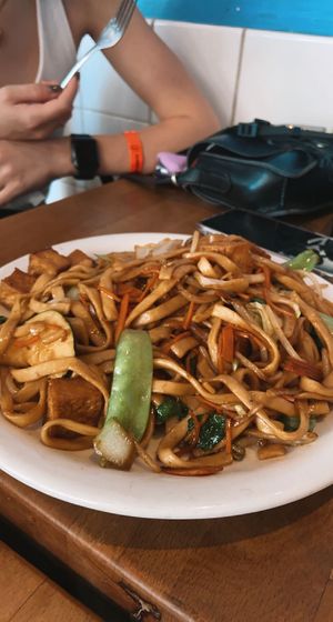 vegetables over lo mein   at Mao's Kitchen in Venice