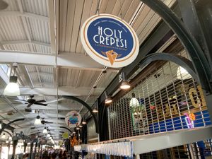 Sign in front at Holy Crepes! in New Orleans