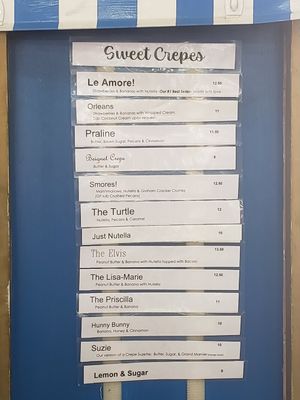 The sweet options at Holy Crepes! in New Orleans