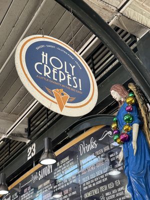 Sign   at Holy Crepes! in New Orleans