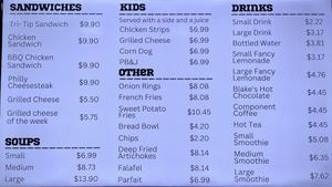 Menu at The Salad Shop in Visalia