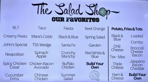 Salad choices at The Salad Shop in Visalia