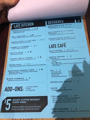 Menu at Snakes & Lattes - Bloor St in Toronto
