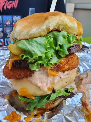Beyond Chicken Animal Burger at Next Level Burger - Austin in Austin