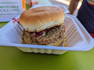 The Gobbler.  Cranberry dressing was not a hit but otherwise was festively enjoyed. at Next Level Burger - Austin in Austin