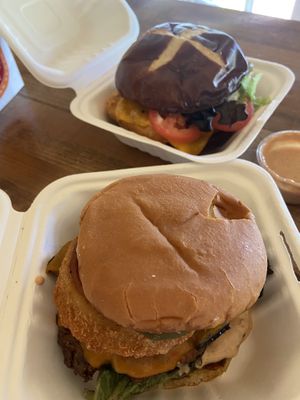 The Maverick & Fish-n-Chips Burgers  at Next Level Burger - Austin in Austin