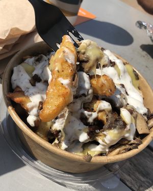 Mushroom cheez fries at Next Level Burger - Austin in Austin