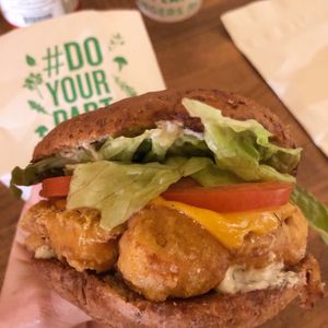 Fishless sandwich- so delicious ! at Next Level Burger - Austin in Austin