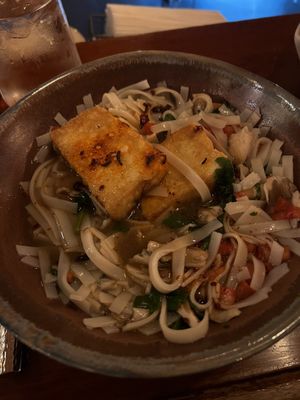 Crispy Tofu Lo Mein (spicy)   at Provender Kitchen & Bar in Ellsworth