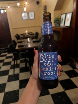 Blueberry soda made in Maine. Pretty good. Basically sweetened blueberry juice with bubbles    at Provender Kitchen & Bar in Ellsworth