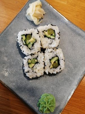 Maki w asparagus, cucumber, avocado at Wagamama in Nicosia