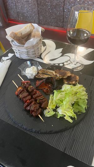 Vegan skewer as lunch/spiedino vegan per pranzo  at Su per Giù in Rome