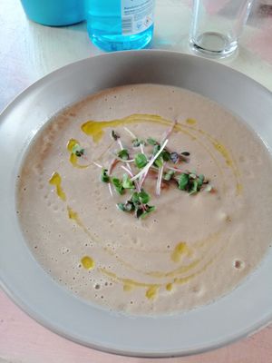 Mushroom soup at Avit in Athens