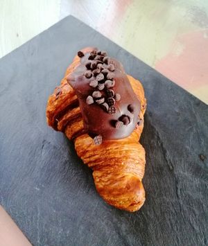 Croissant with chocolate ganache at Avit in Athens