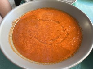 Soup of the day peppers soup  at Avit in Athens