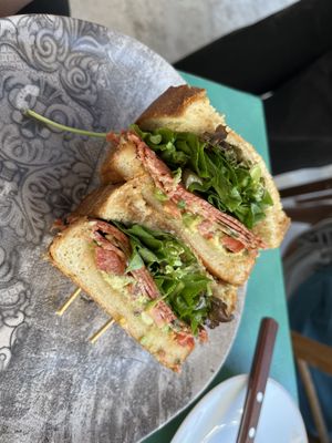 Avocado and bacon sandwich  at Avit in Athens