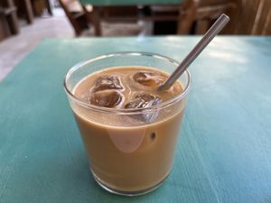 Ice latte with coconut milk  at Avit in Athens