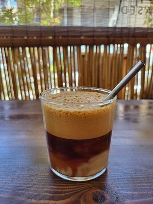 Flat white with oat milk at Avit in Athens