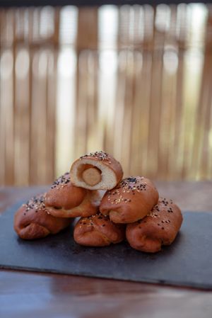 Sausage rolls  at Avit in Athens