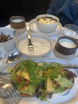 Avocado bread with extra tofu   at Avit in Athens