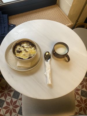Pudding with raisins and dates   at Avit in Athens